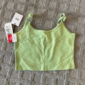 Aritzia TNA 90s karelis crop tank green XS NWT